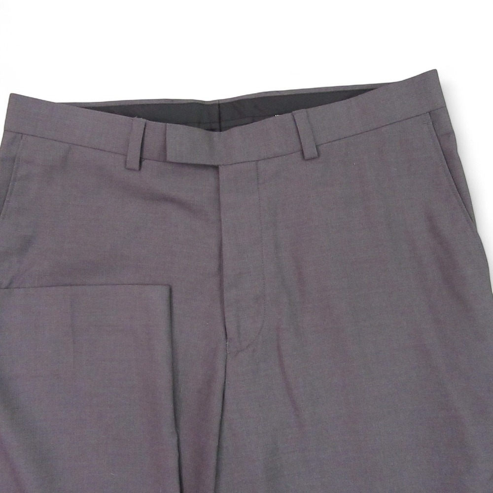 Murano Mens Dress Pants 34 x 30 Gray Flat Front No Cuff Polyester Machine